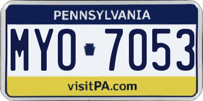 PA license plate MYO7053