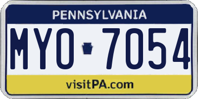PA license plate MYO7054