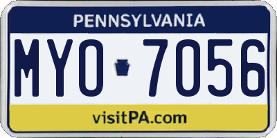 PA license plate MYO7056