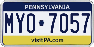 PA license plate MYO7057