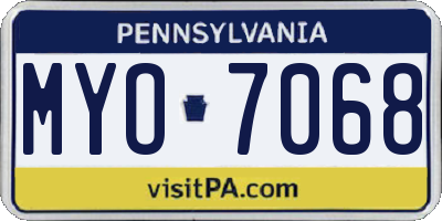 PA license plate MYO7068