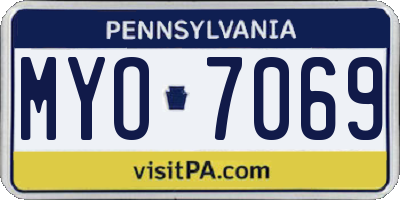 PA license plate MYO7069