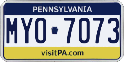 PA license plate MYO7073