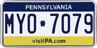 PA license plate MYO7079