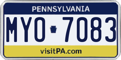 PA license plate MYO7083