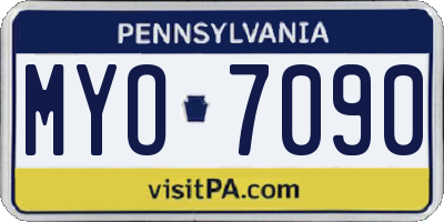 PA license plate MYO7090