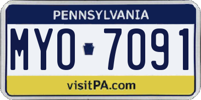 PA license plate MYO7091