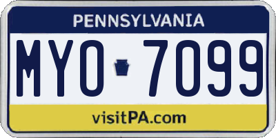 PA license plate MYO7099