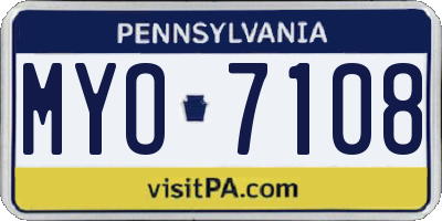 PA license plate MYO7108