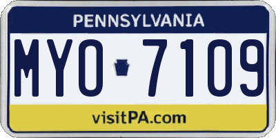 PA license plate MYO7109