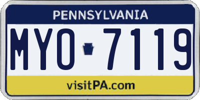 PA license plate MYO7119