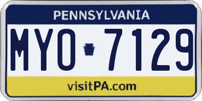 PA license plate MYO7129
