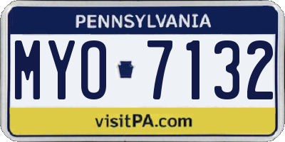 PA license plate MYO7132