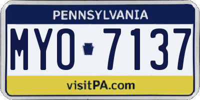 PA license plate MYO7137