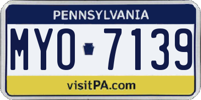 PA license plate MYO7139