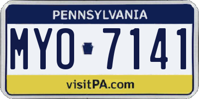 PA license plate MYO7141
