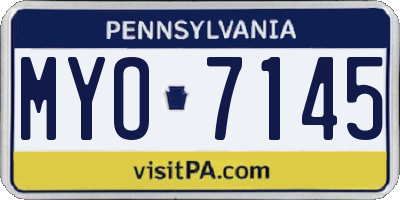 PA license plate MYO7145