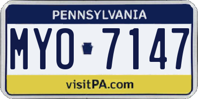 PA license plate MYO7147