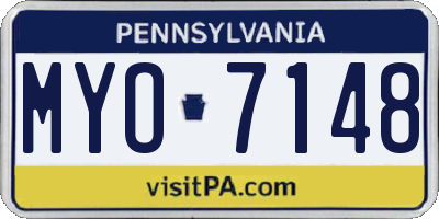 PA license plate MYO7148