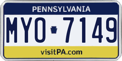 PA license plate MYO7149