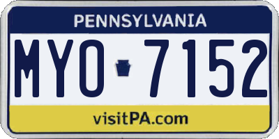 PA license plate MYO7152