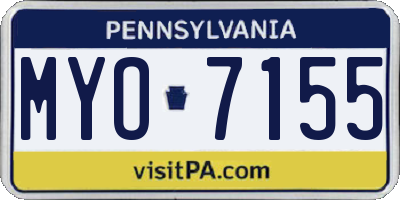 PA license plate MYO7155
