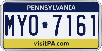 PA license plate MYO7161