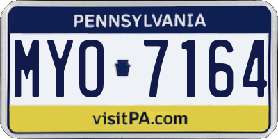PA license plate MYO7164