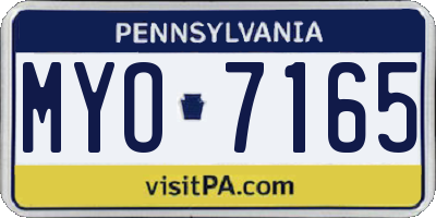PA license plate MYO7165