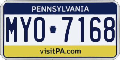 PA license plate MYO7168