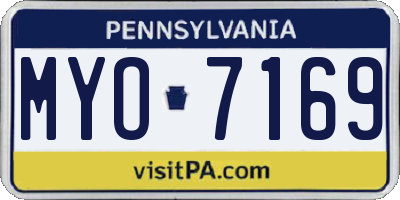 PA license plate MYO7169