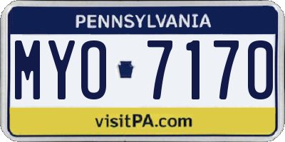 PA license plate MYO7170