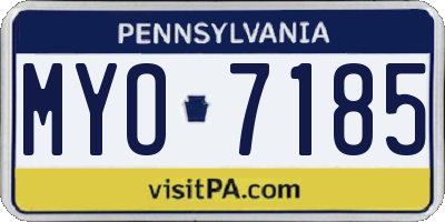 PA license plate MYO7185
