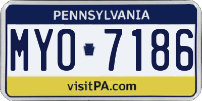 PA license plate MYO7186