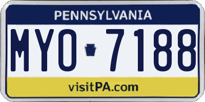 PA license plate MYO7188