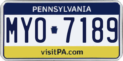 PA license plate MYO7189