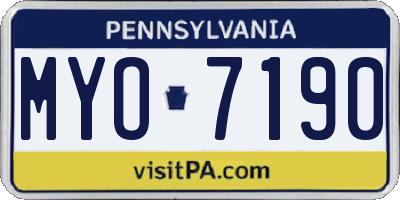 PA license plate MYO7190