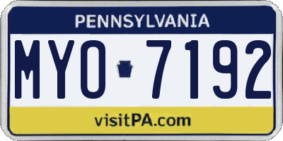 PA license plate MYO7192