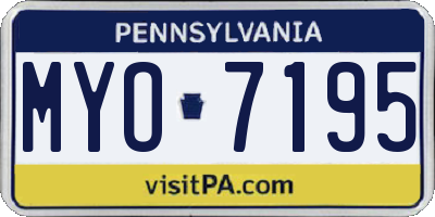 PA license plate MYO7195