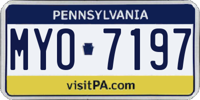 PA license plate MYO7197