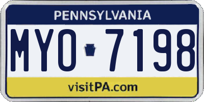PA license plate MYO7198