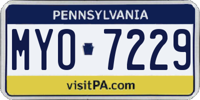 PA license plate MYO7229