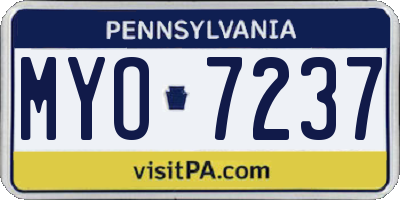 PA license plate MYO7237