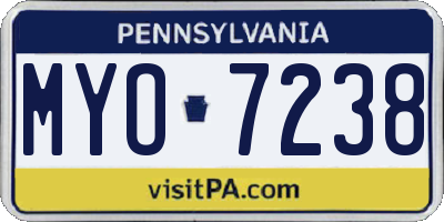PA license plate MYO7238