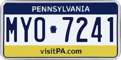 PA license plate MYO7241