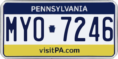 PA license plate MYO7246