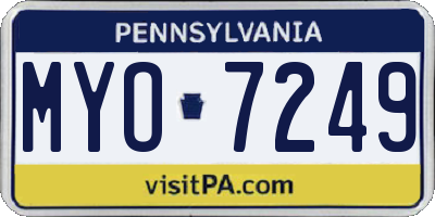 PA license plate MYO7249