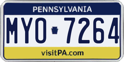 PA license plate MYO7264