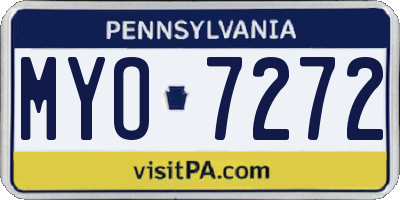 PA license plate MYO7272