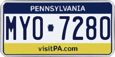 PA license plate MYO7280